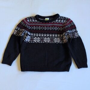 crazy 8 fair isle nordic style knit crewneck cotton blend sweater 3T toddler boy